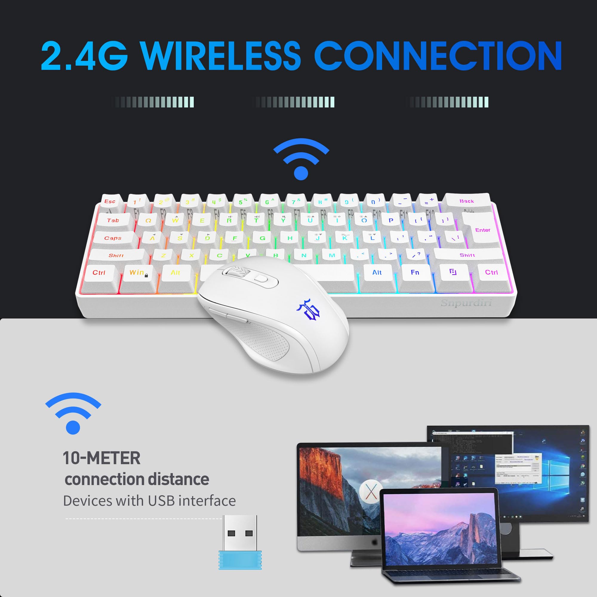 Foto 3 pulgar | Combo Inalámbrico De Teclado Y Ratón Para Juegos Snpurdiri 2.4g - Venta Internacional.