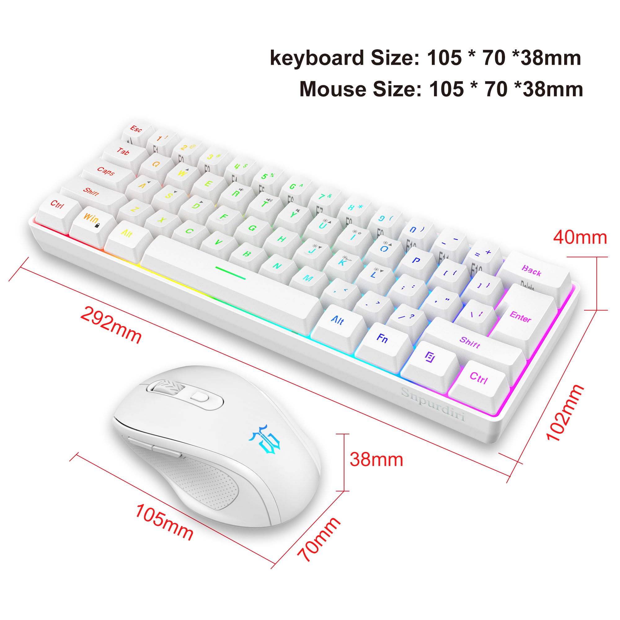 Foto 6 pulgar | Combo Inalámbrico De Teclado Y Ratón Para Juegos Snpurdiri 2.4g - Venta Internacional.