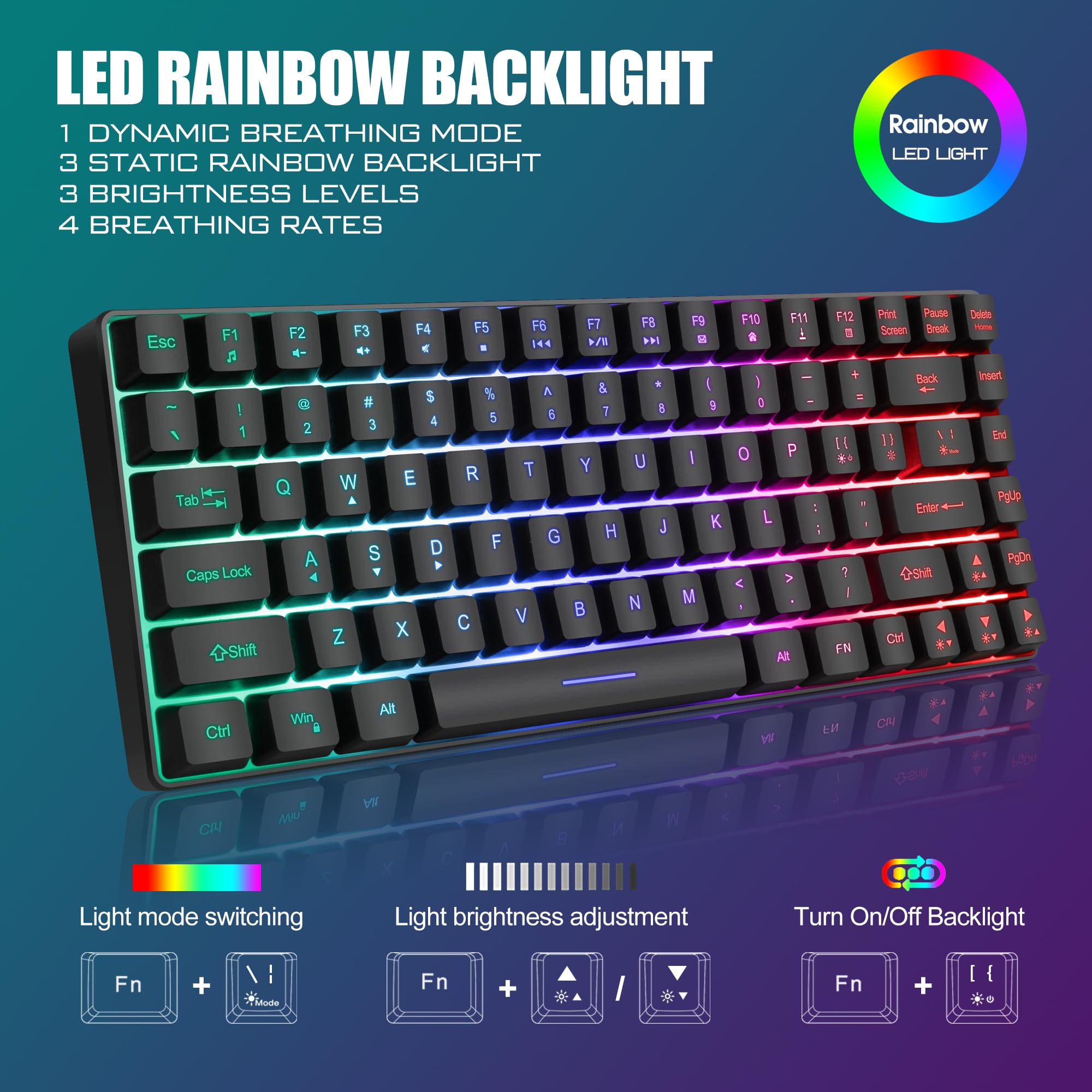 Foto 4 pulgar | Combo De Teclado Y Ratón Inalámbricos Redthunder K84 Black - Venta Internacional.