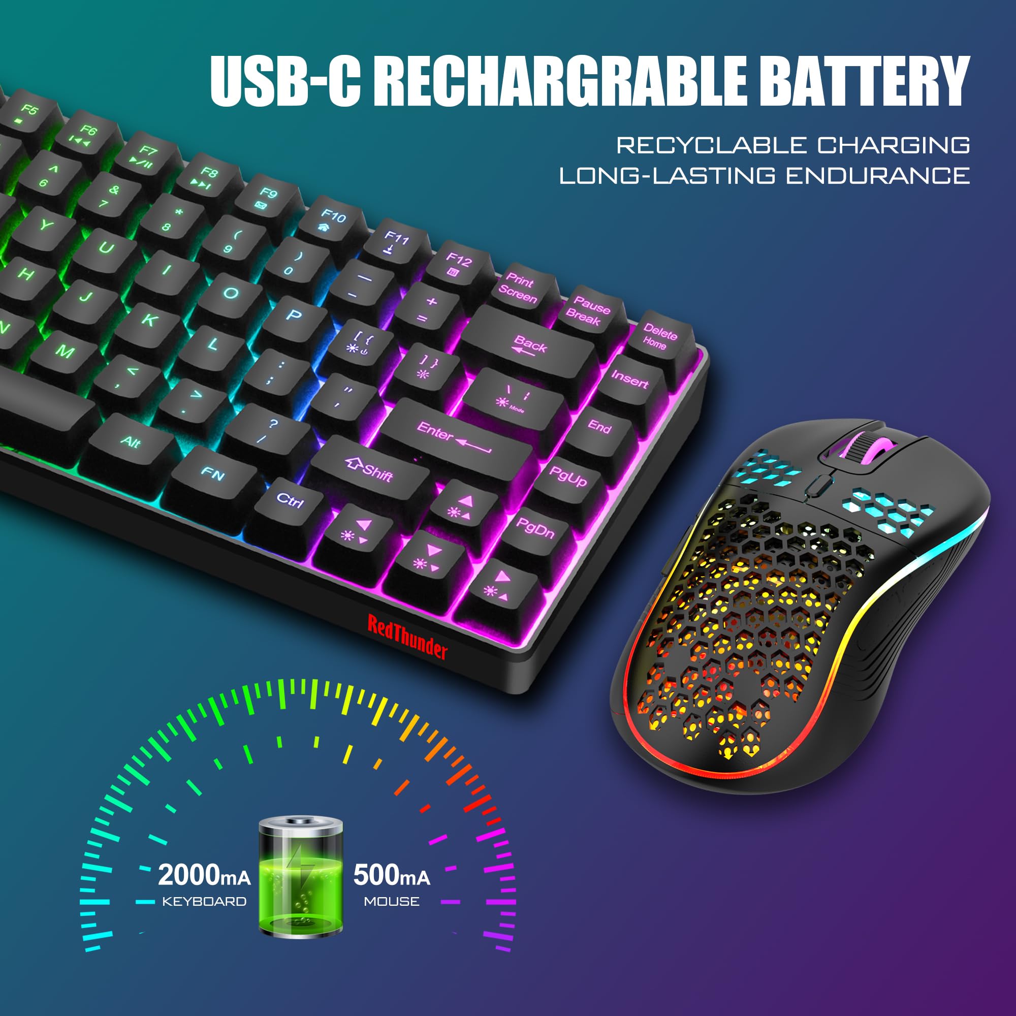 Foto 6 pulgar | Combo De Teclado Y Ratón Inalámbricos Redthunder K84 Black - Venta Internacional.