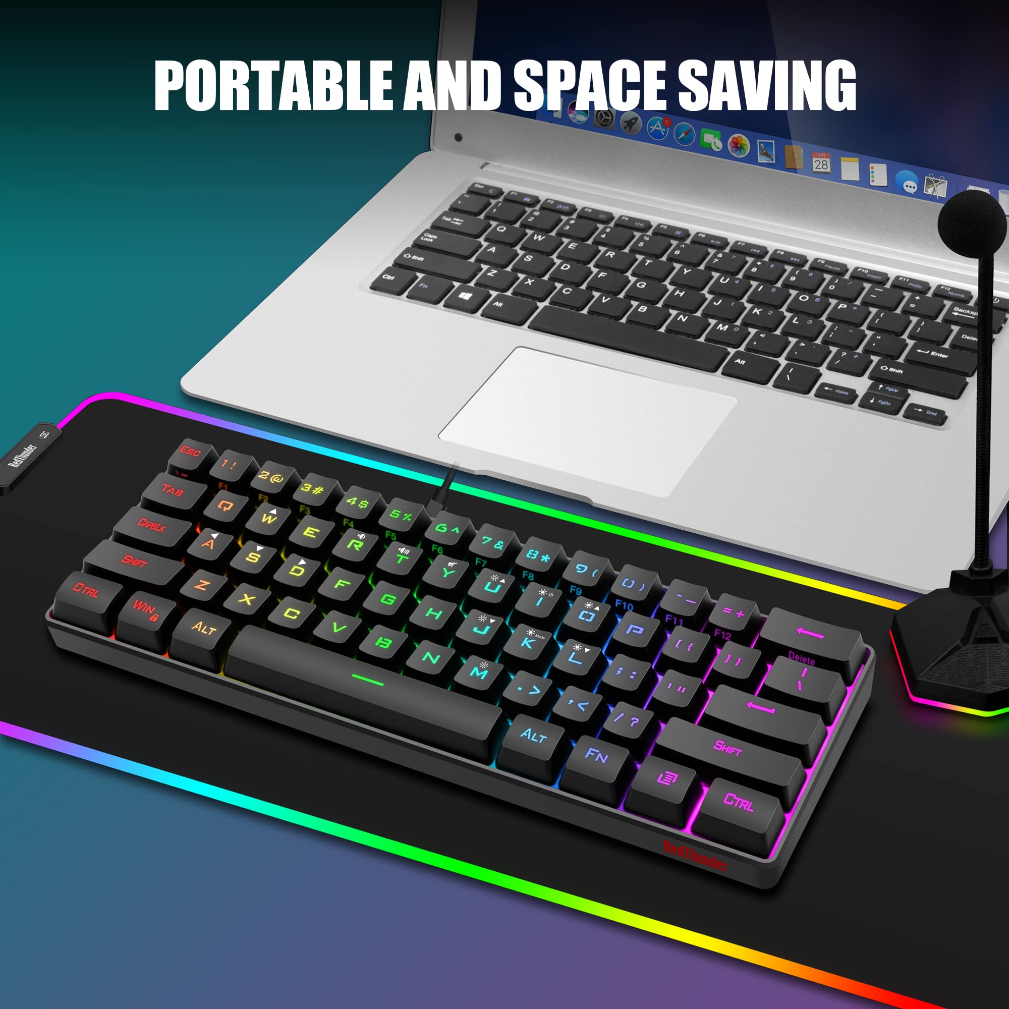 Foto 7 | Combo De Teclado Y Ratón Para Juegos Redthunder Con Cable 60% Rgb - Venta Internacional.