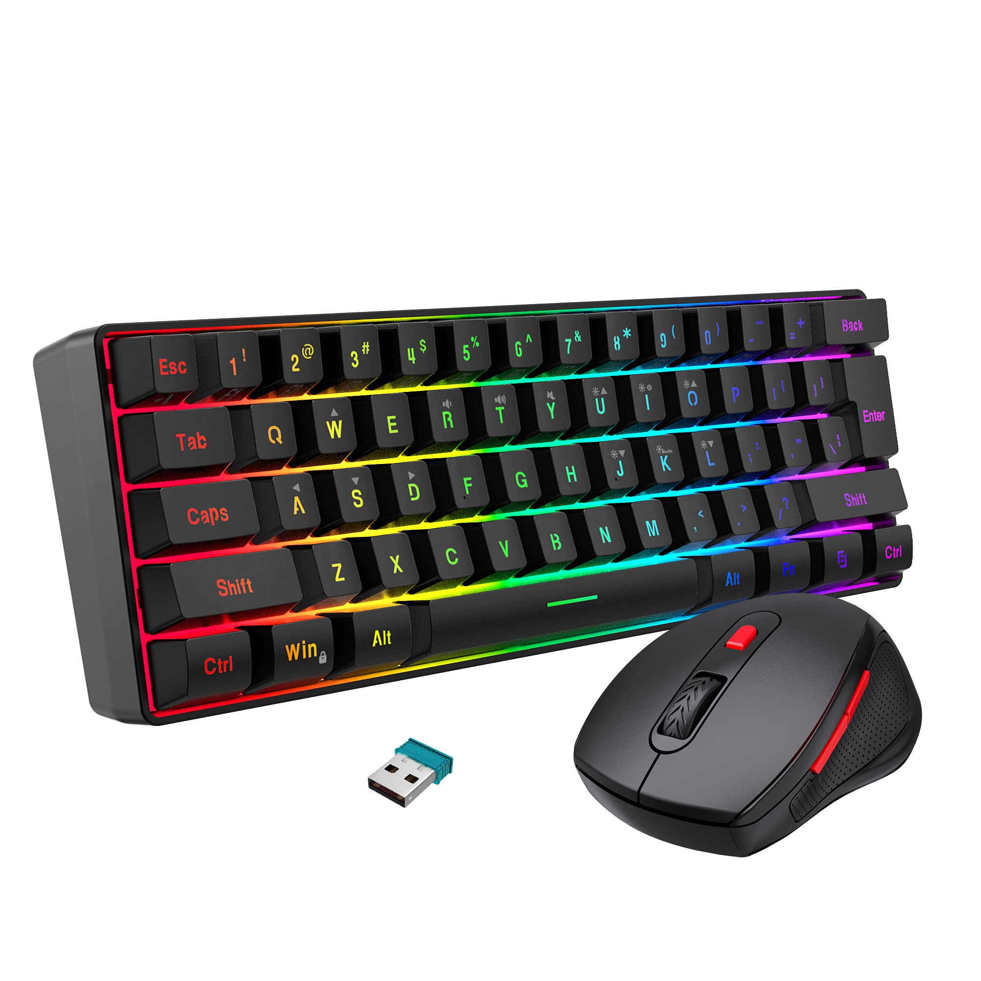 Foto 2 pulgar | Combo De Teclado Y Ratón Inalámbricos Para Juegos Snpurdiri 60% - Venta Internacional.