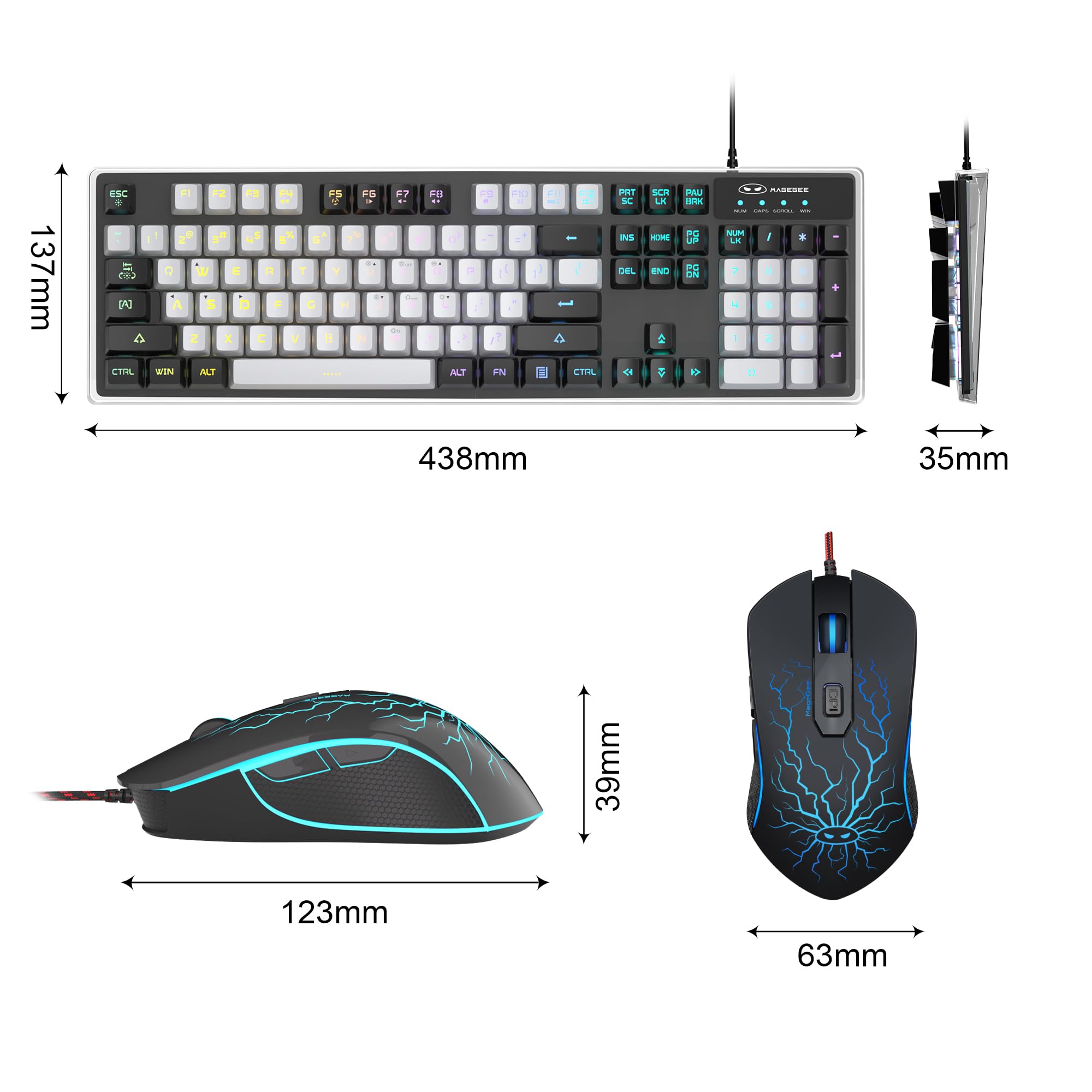 Foto 7 | Combinación De Teclado Y Ratón Para Juegos Magegee K1 Rgb Con Retroiluminación Led - Venta Internacional.