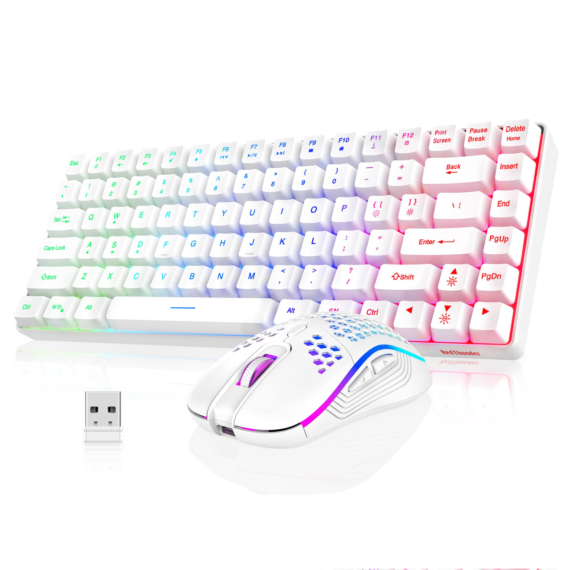 Foto 1 | Combo De Teclado Y Ratón Inalámbricos Redthunder K84 White - Venta Internacional.