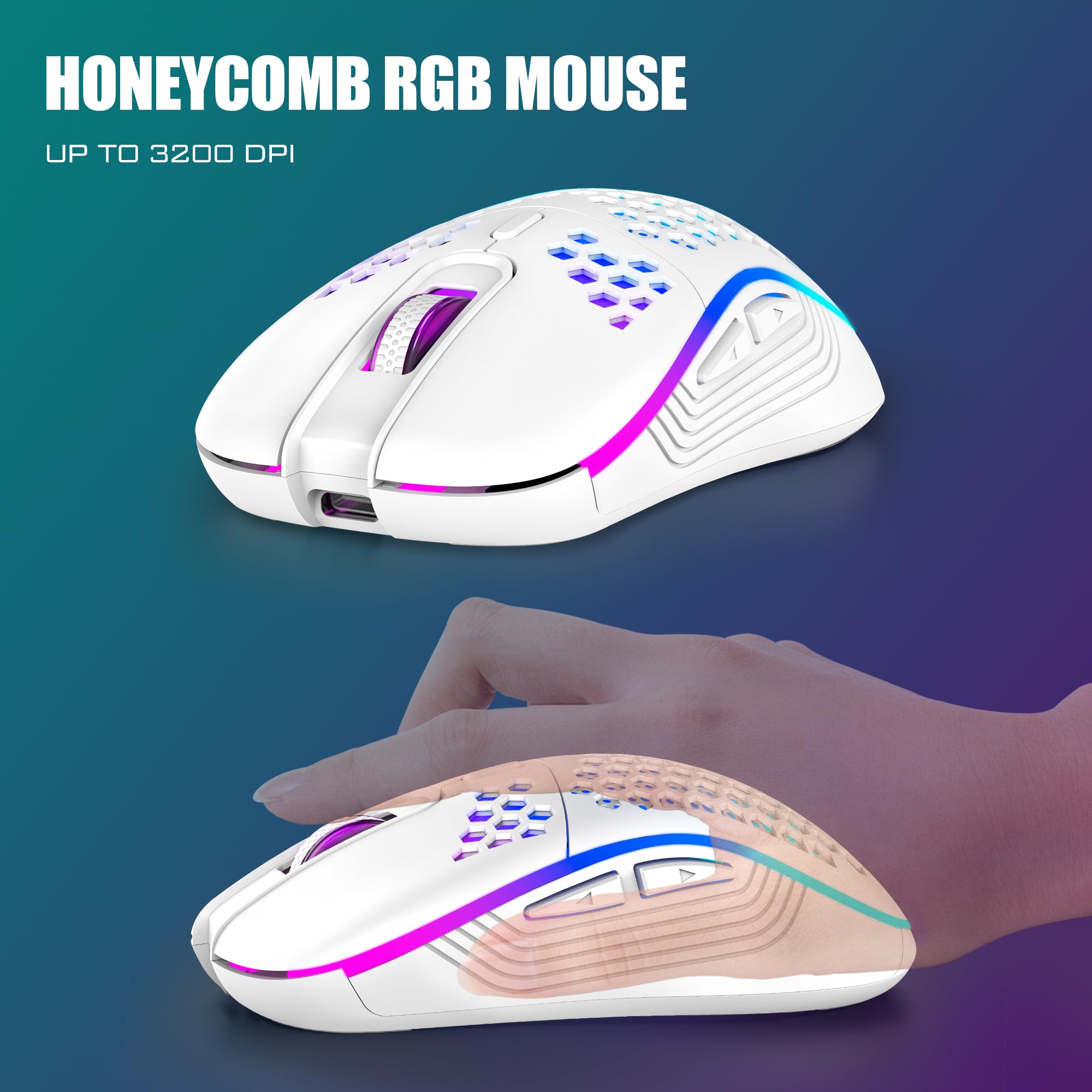 Foto 4 | Combo De Teclado Y Ratón Inalámbricos Redthunder K84 White - Venta Internacional.