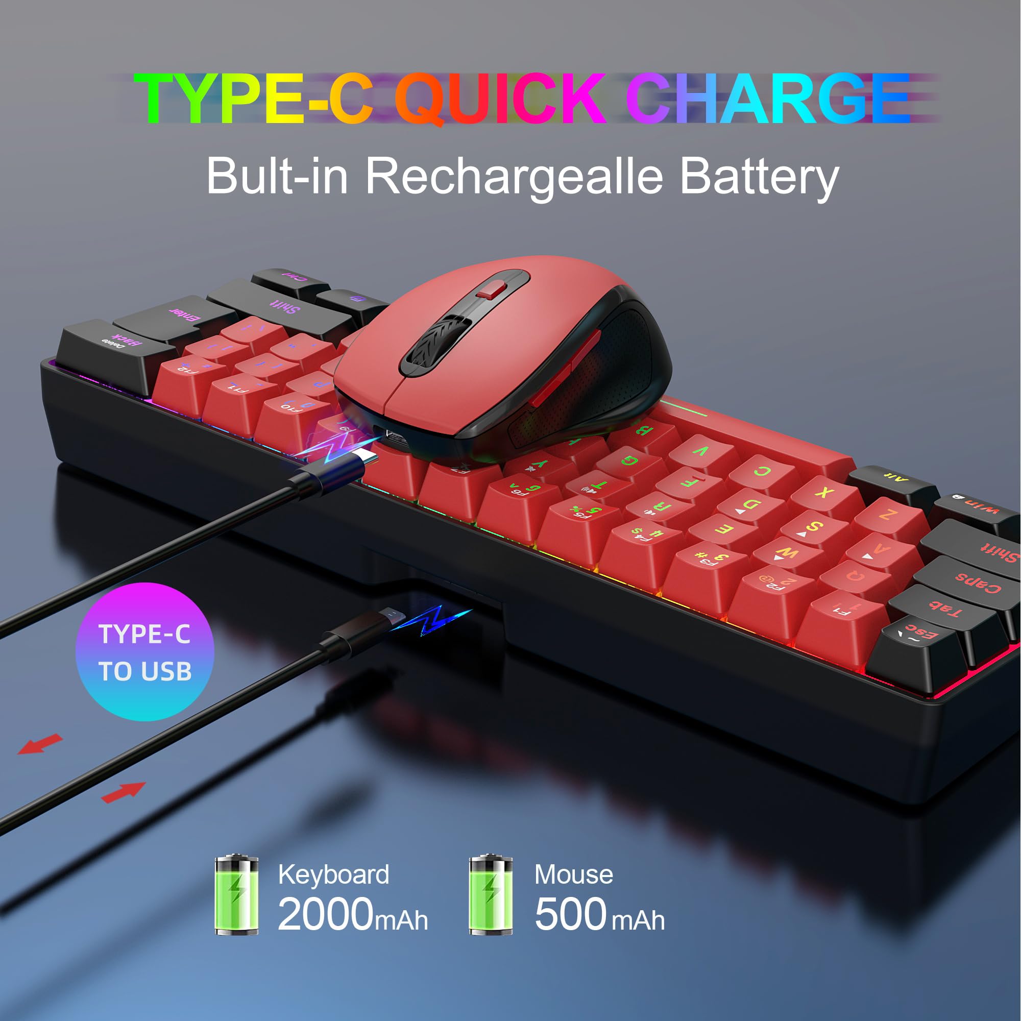 Foto 5 pulgar | Combo Inalámbrico De Teclado Y Ratón Para Juegos Snpurdiri 2.4g - Venta Internacional.