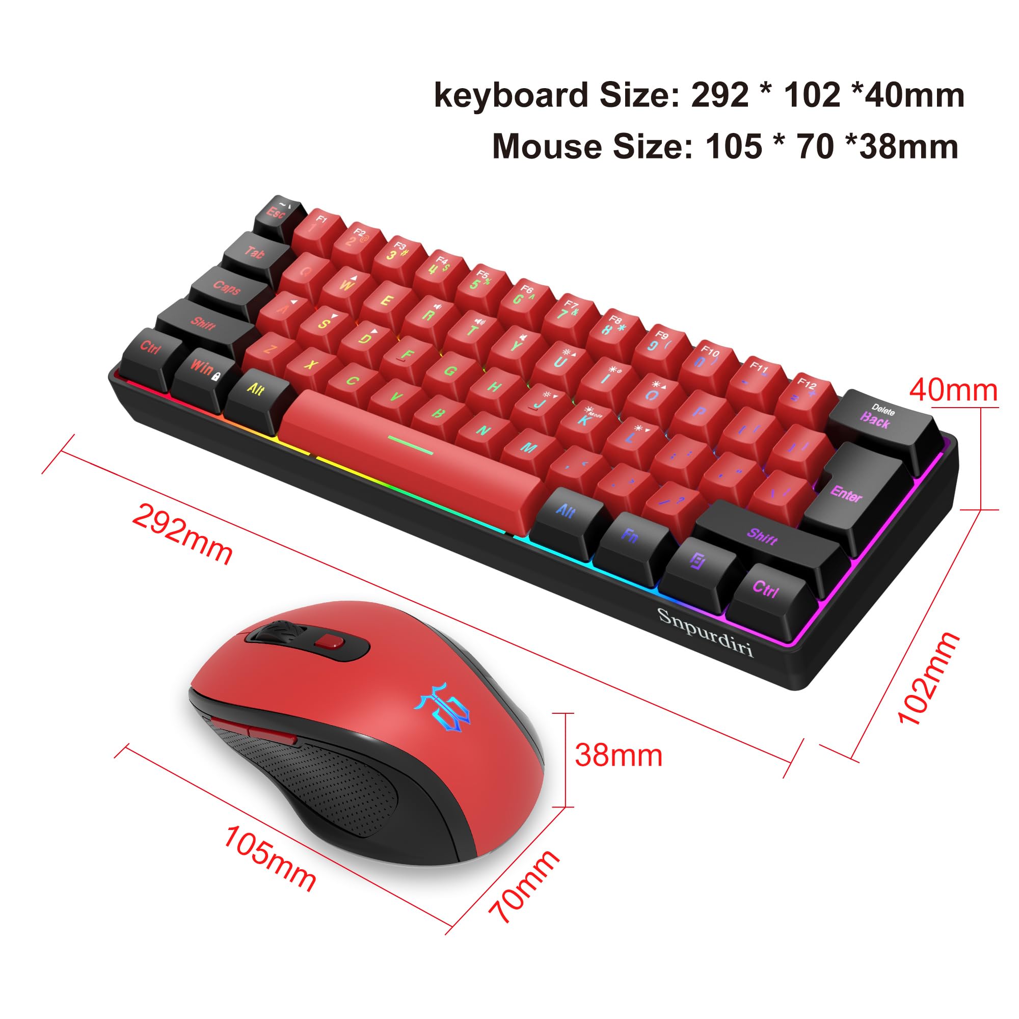 Foto 7 pulgar | Combo Inalámbrico De Teclado Y Ratón Para Juegos Snpurdiri 2.4g - Venta Internacional.