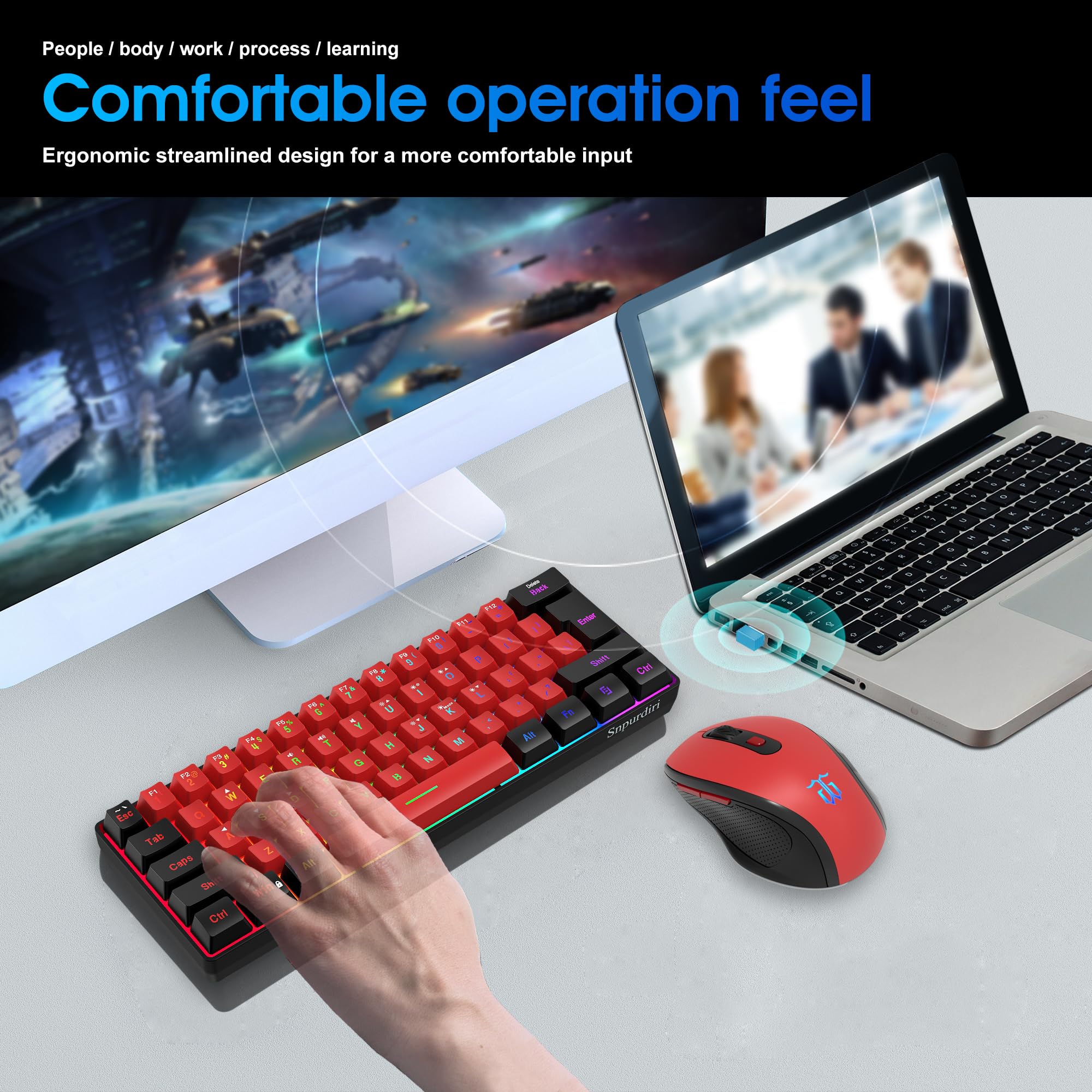Foto 7 | Combo Inalámbrico De Teclado Y Ratón Para Juegos Snpurdiri 2.4g - Venta Internacional.