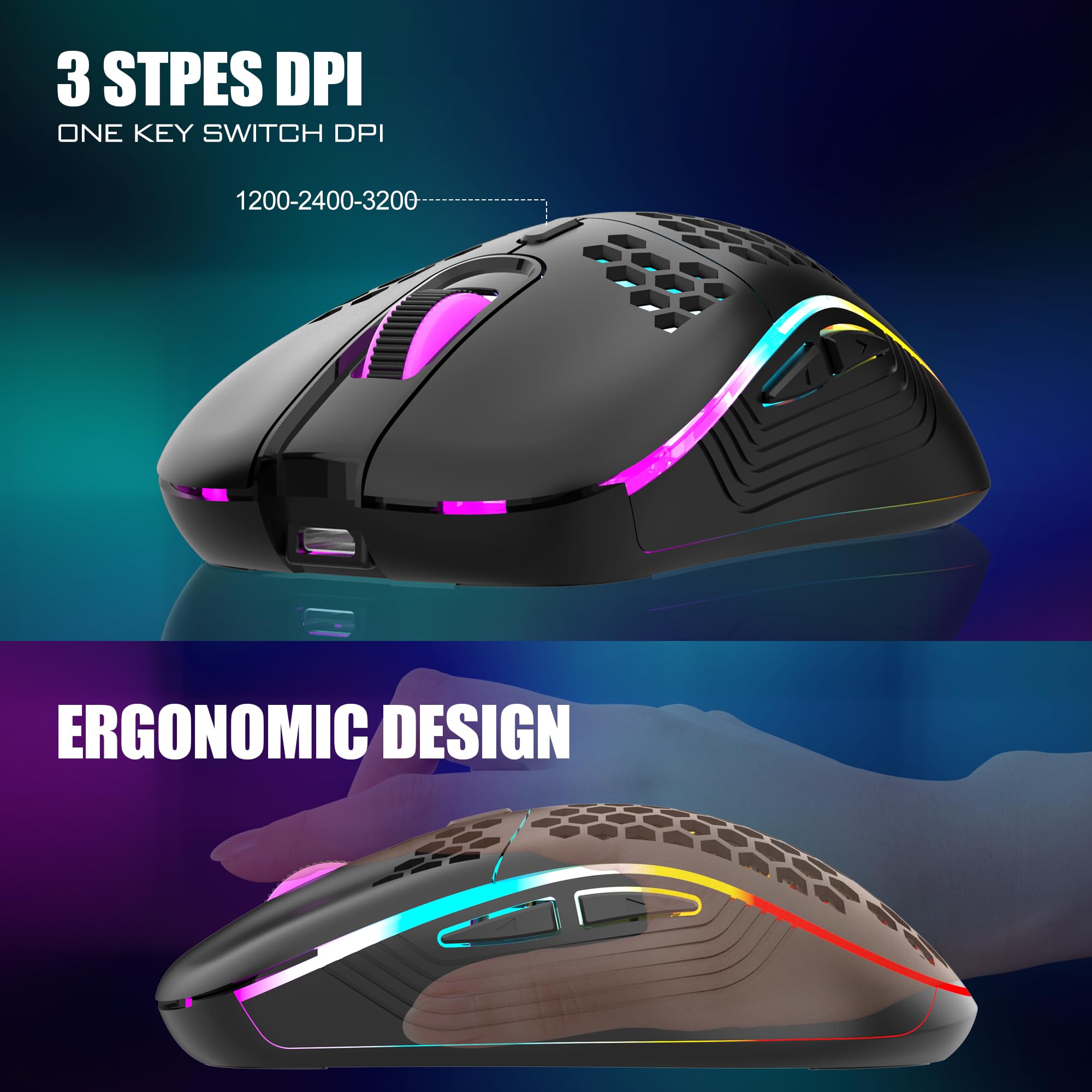 Foto 3 | Combo De Teclado Y Ratón Inalámbricos Para Juegos Redthunder 60% - Venta Internacional.