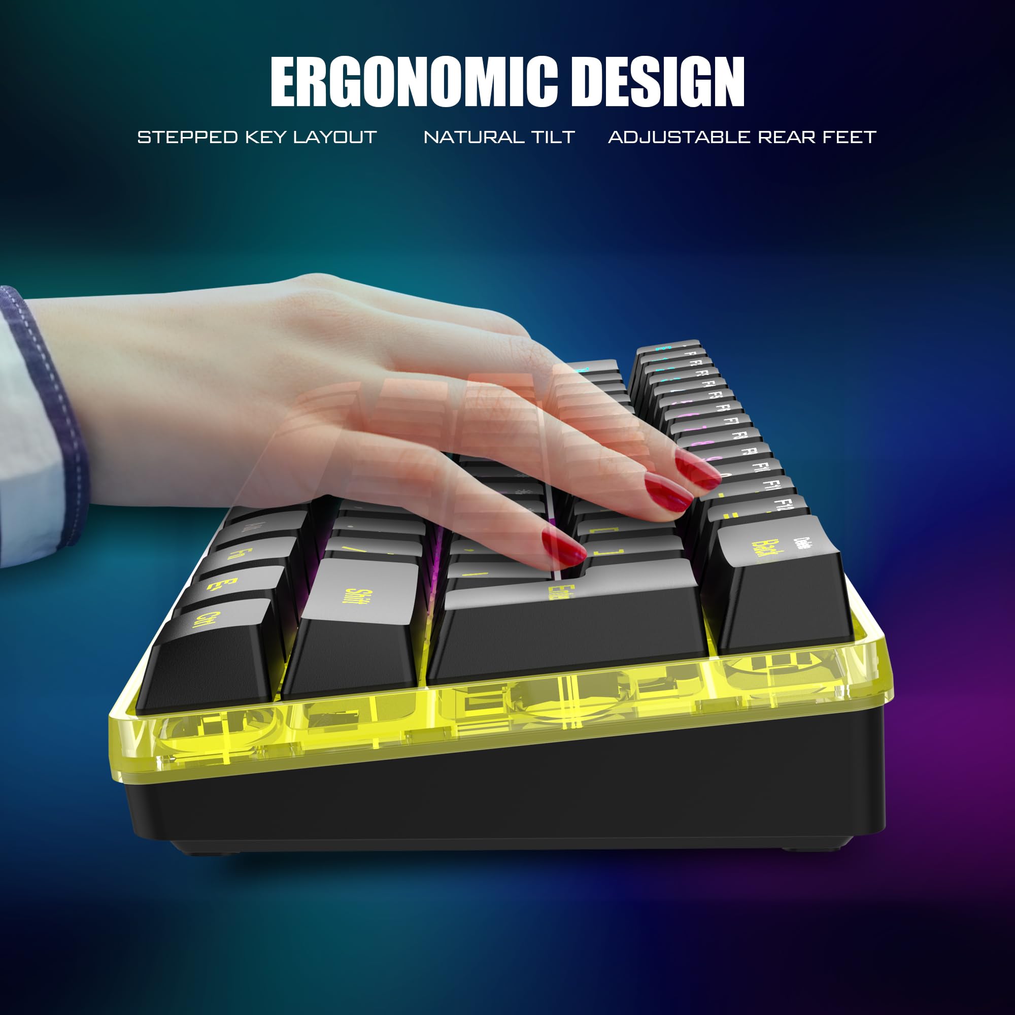 Foto 5 | Combo De Teclado Y Ratón Inalámbricos Para Juegos Redthunder 60% - Venta Internacional.