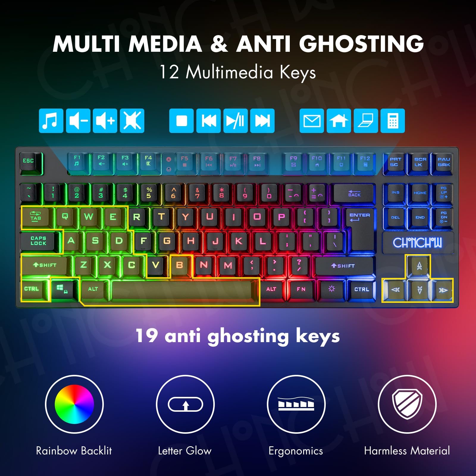 Foto 4 | Combo Inalámbrico De Teclado Y Ratón Para Juegos Chonchow Recargable - Venta Internacional.
