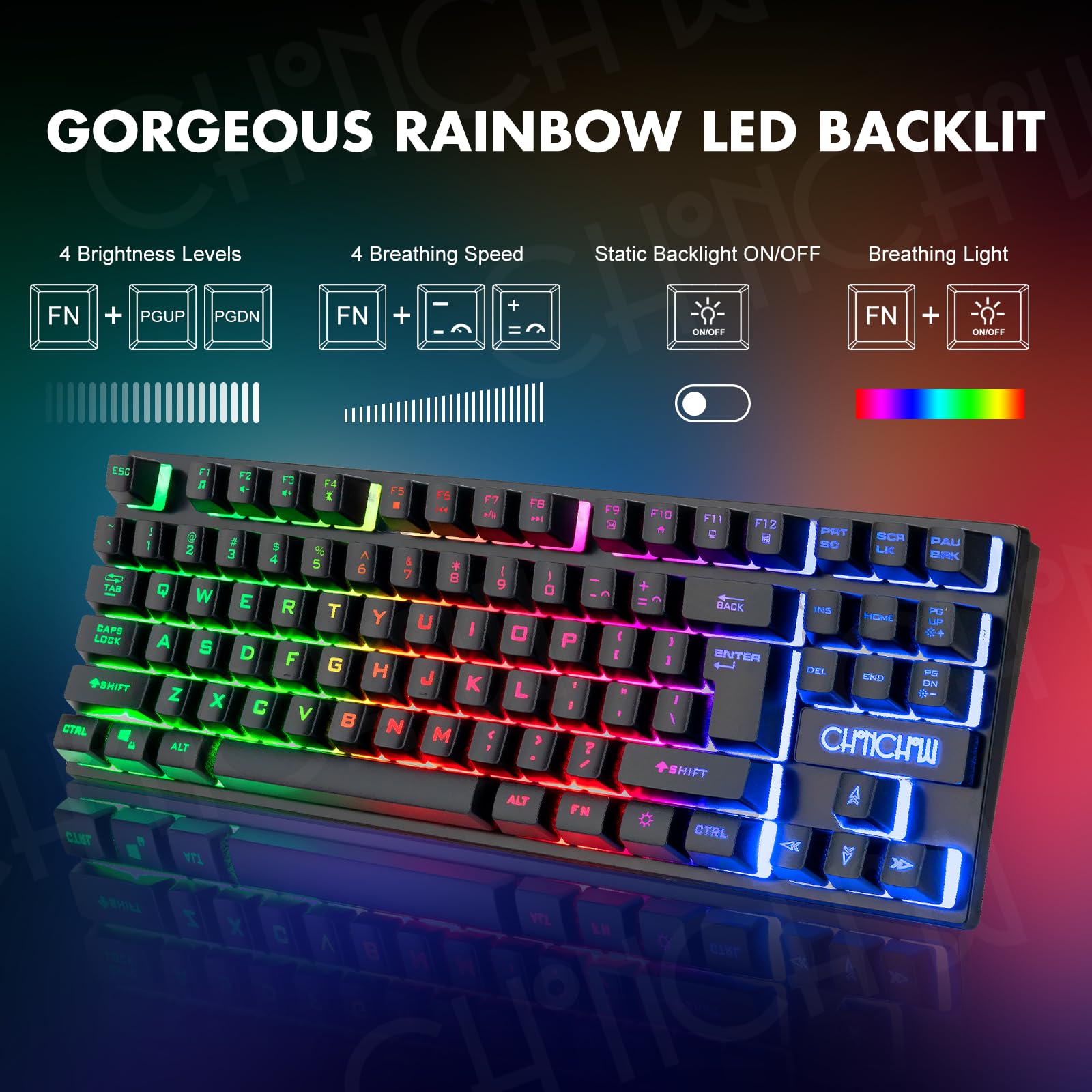 Foto 5 | Combo Inalámbrico De Teclado Y Ratón Para Juegos Chonchow Recargable - Venta Internacional.