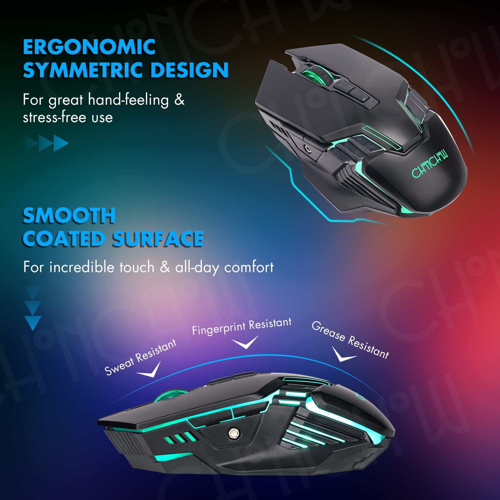 Foto 7 | Combo Inalámbrico De Teclado Y Ratón Para Juegos Chonchow Recargable - Venta Internacional.