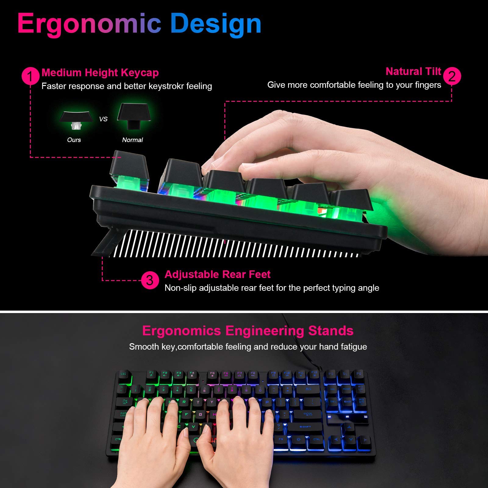 Foto 5 | Combo De Teclado Y Ratón Para Juegos Chonchow 87 Teclas Tkl Rgb - Venta Internacional.