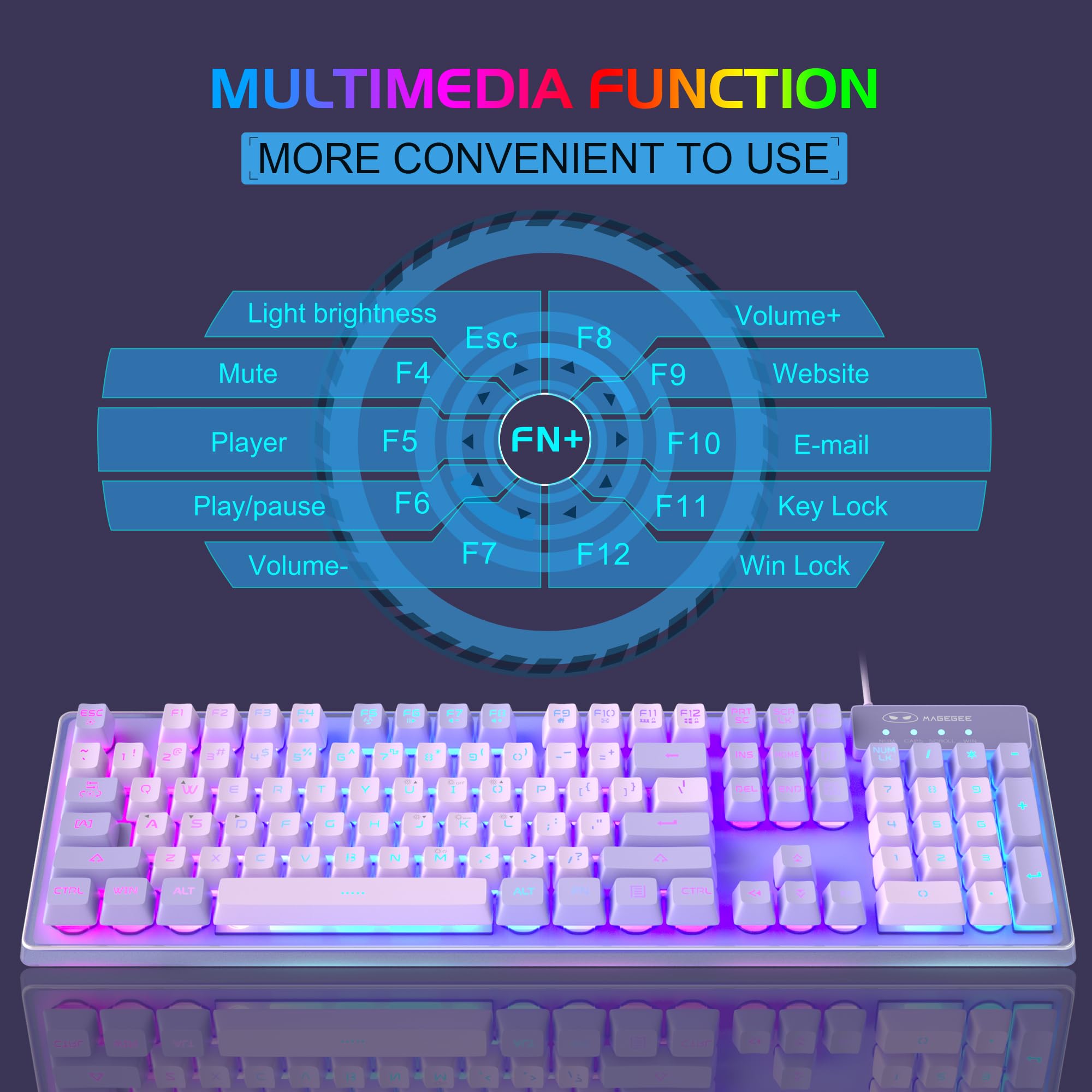 Foto 4 | Combinación De Teclado Y Ratón Para Juegos Magegee K1 Rgb Con Retroiluminación Led - Venta Internacional.