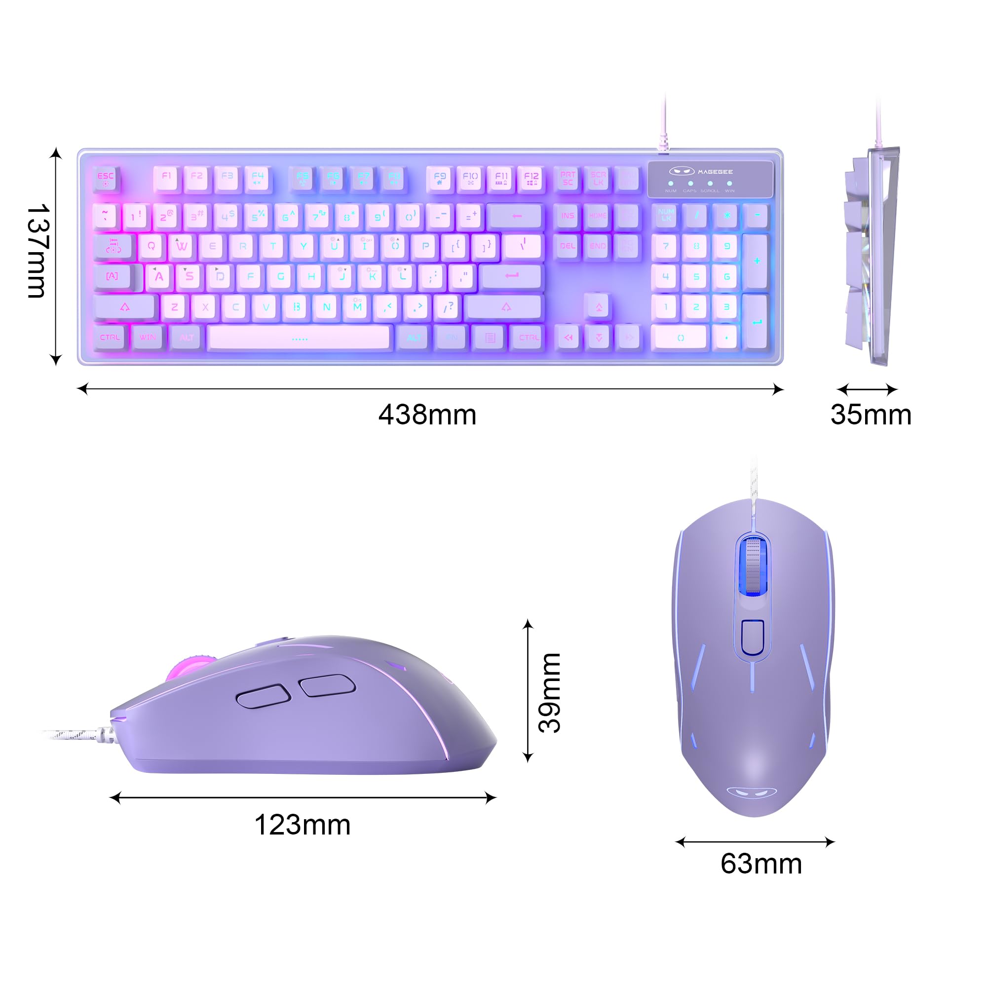 Foto 7 | Combinación De Teclado Y Ratón Para Juegos Magegee K1 Rgb Con Retroiluminación Led - Venta Internacional.