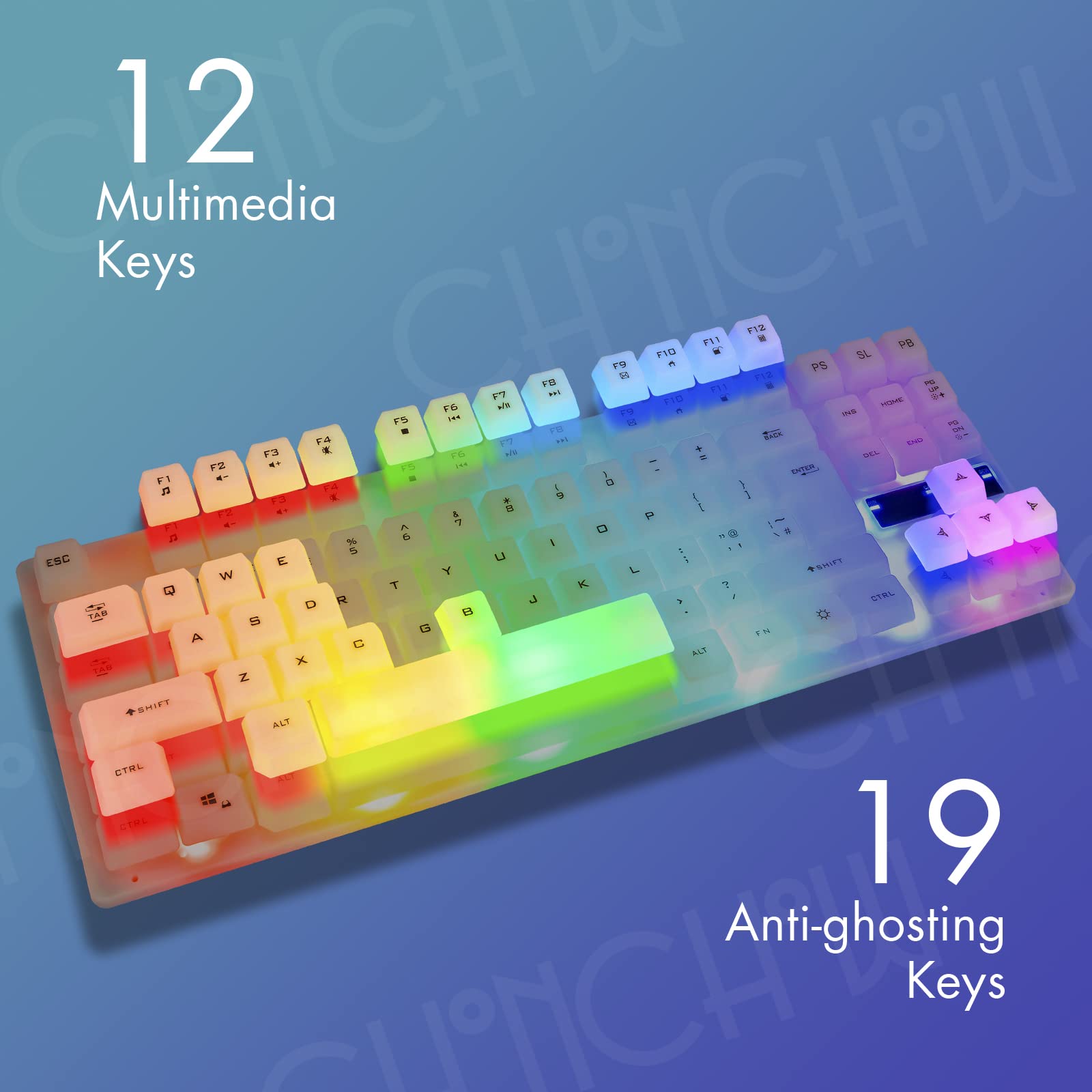 Foto 6 pulgar | Ratón Y Teclado Para Juegos Chonchow Rainbow Led Light White - Venta Internacional.