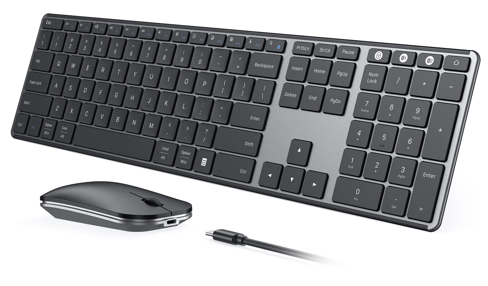 Foto 2 pulgar | Combo Inalámbrico De Teclado Y Ratón Bluetooth Seenda Negro Gris - Venta Internacional.