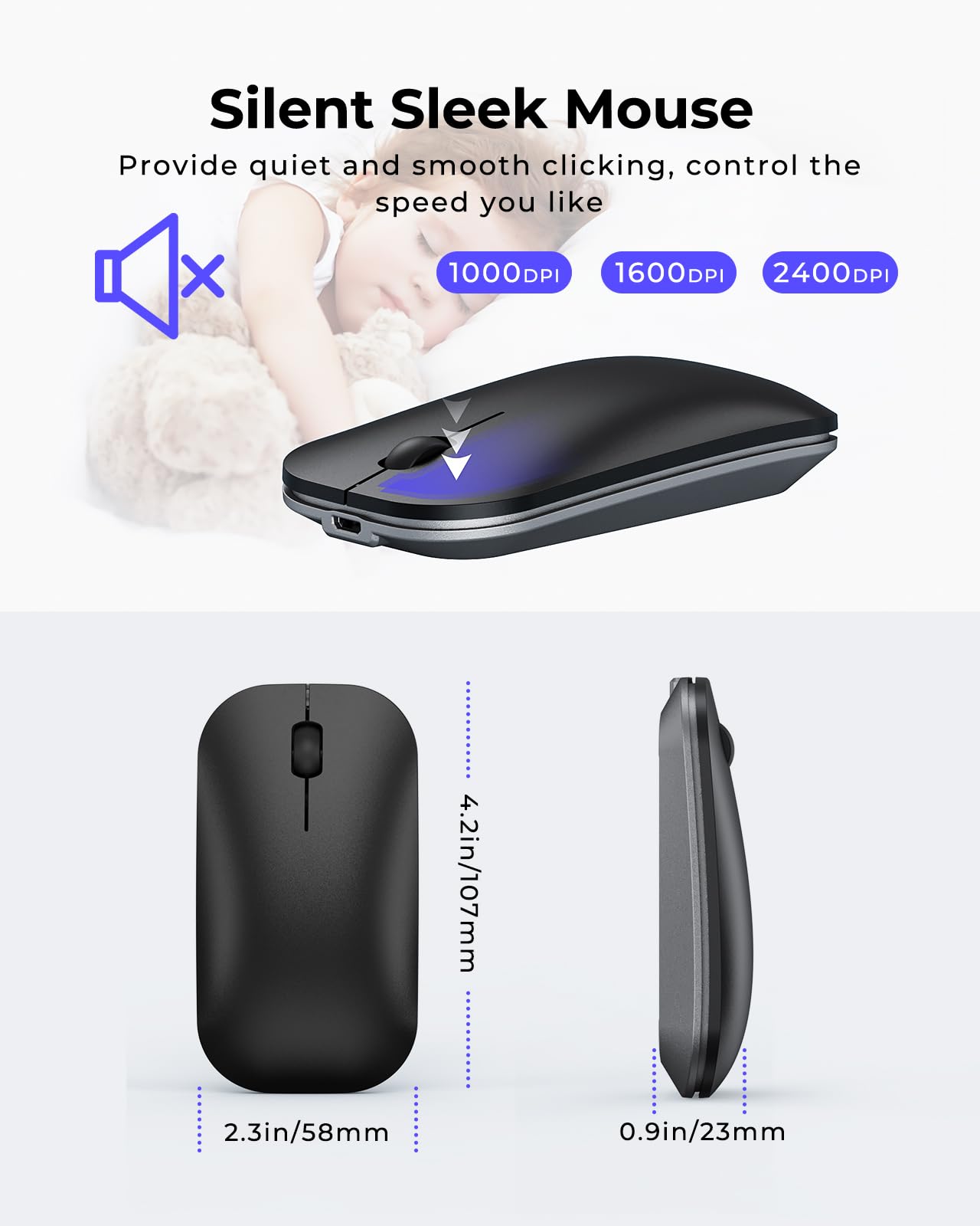 Foto 6 pulgar | Combo Inalámbrico De Teclado Y Ratón Bluetooth Seenda Negro Gris - Venta Internacional.