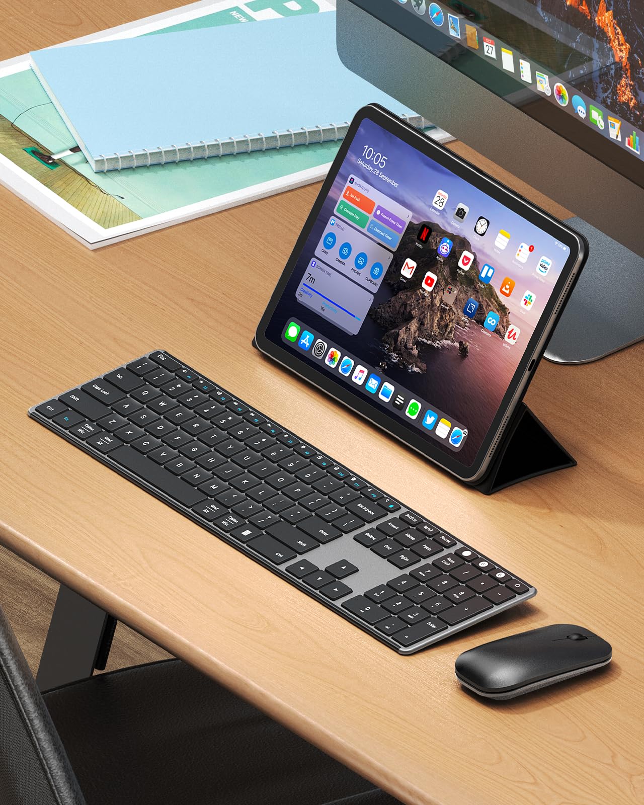 Foto 7 | Combo Inalámbrico De Teclado Y Ratón Bluetooth Seenda Negro Gris - Venta Internacional.