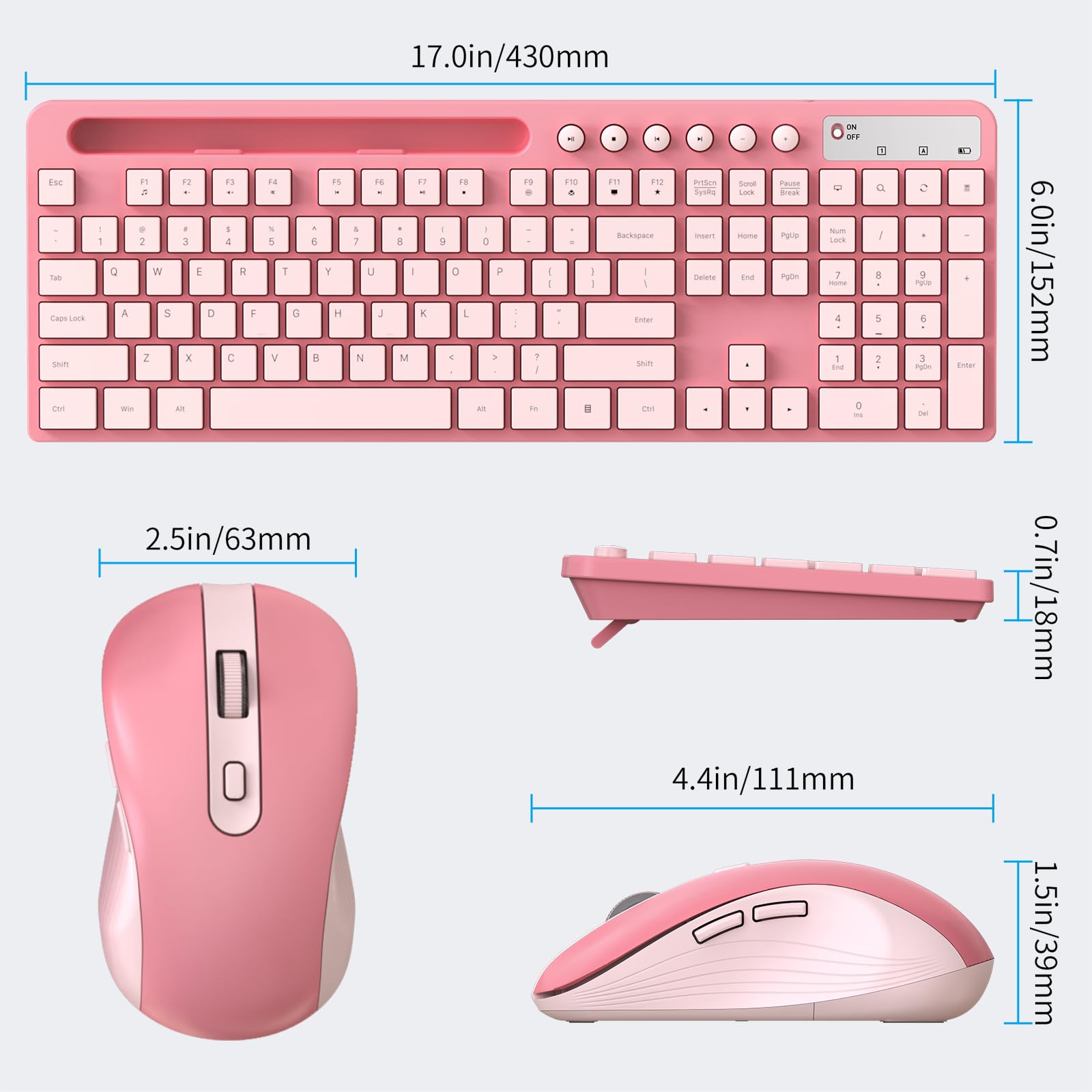 Foto 5 pulgar | Combo De Teclado Y Ratón Inalámbricos Marvo 2.4g Sakura Pink - Venta Internacional.