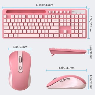 Foto 4 | Combo De Teclado Y Ratón Inalámbricos Marvo 2.4g Sakura Pink - Venta Internacional.