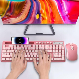 Foto 7 | Combo De Teclado Y Ratón Inalámbricos Marvo 2.4g Sakura Pink - Venta Internacional.