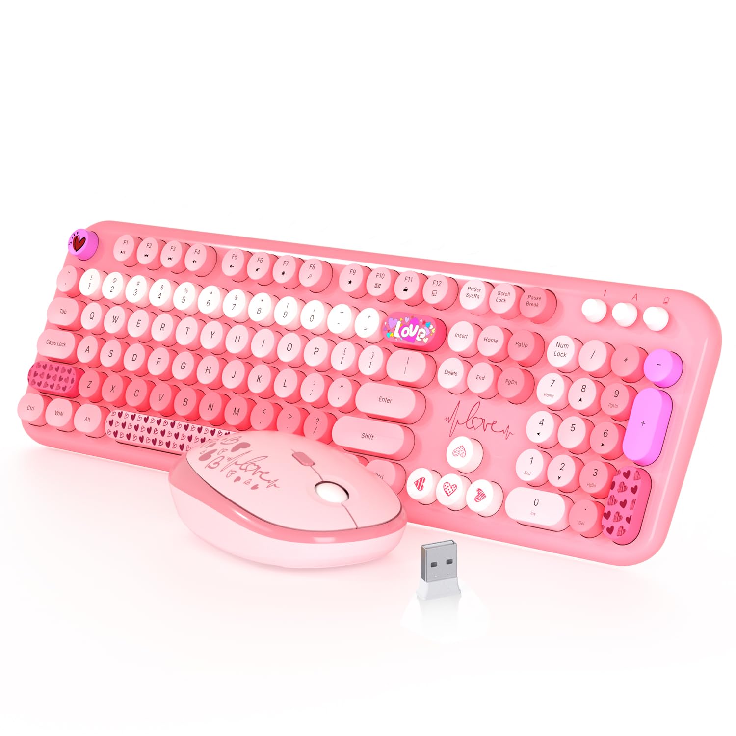Foto 2 pulgar | Teclado Y Ratón Inalámbricos Mofii 104 Teclas Redondas Rosa - Venta Internacional.