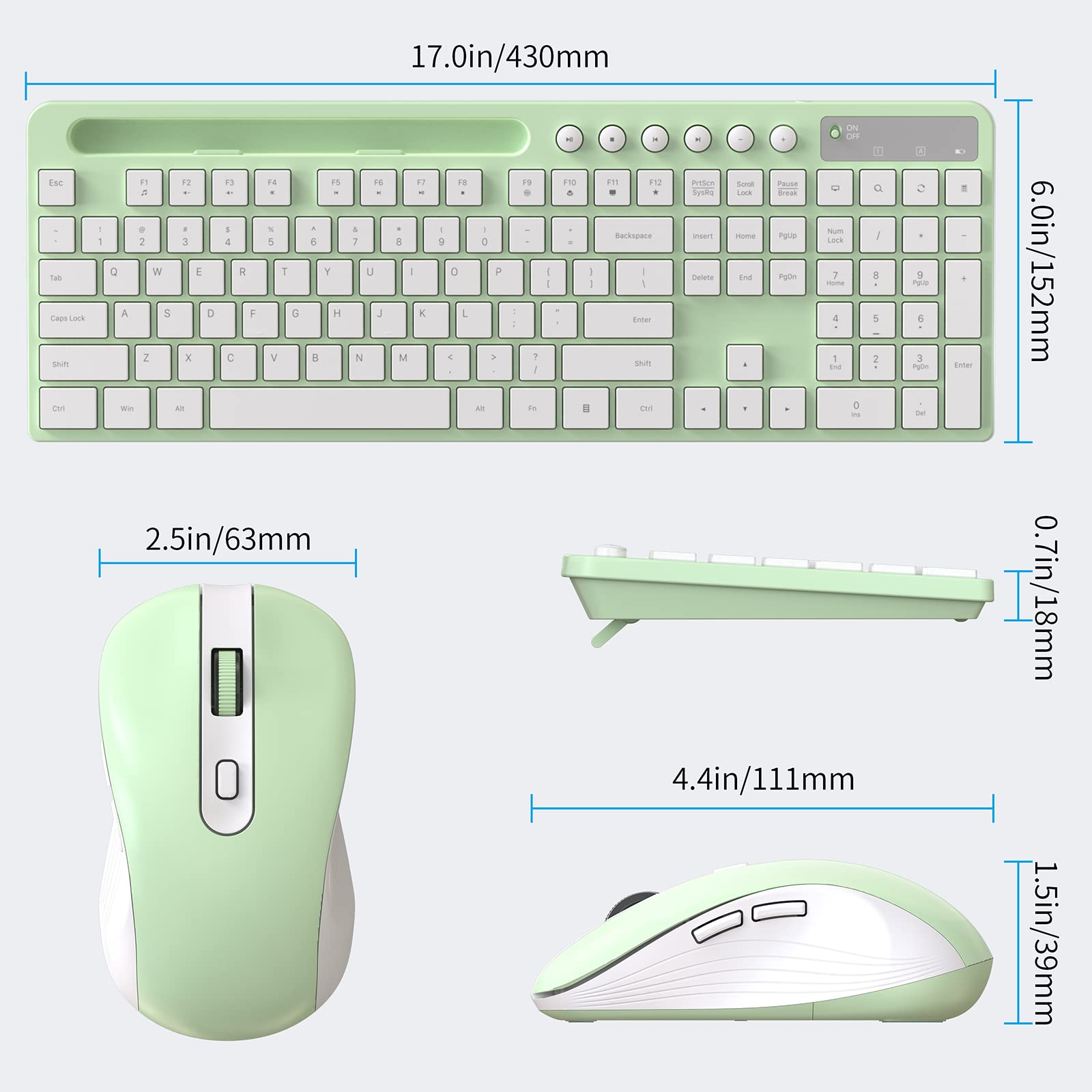 Foto 5 pulgar | Combo De Teclado Y Ratón Inalámbricos Marvo 2.4g Green - Venta Internacional.