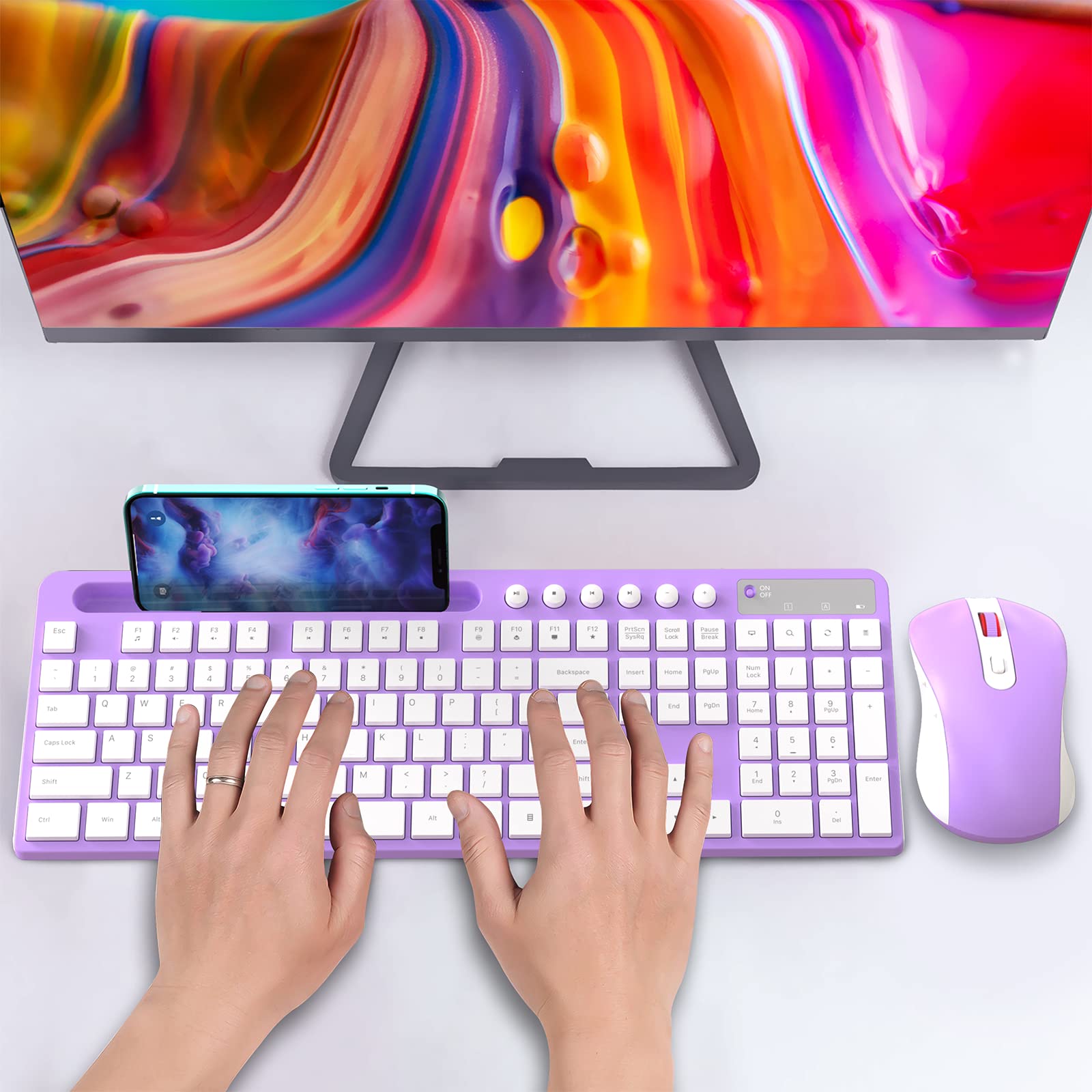 Foto 8 pulgar | Combo De Teclado Y Ratón Inalámbricos Marvo 2.4g Ergonomic - Venta Internacional.