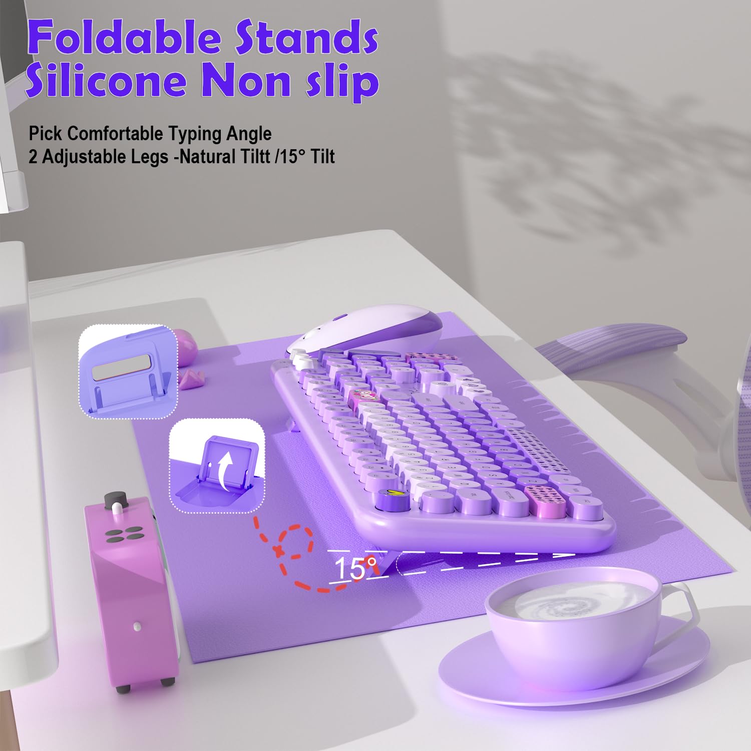 Foto 4 pulgar | Combo De Teclado Y Ratón Inalámbricos Mofii 104 Teclas Redondas Morado - Venta Internacional.