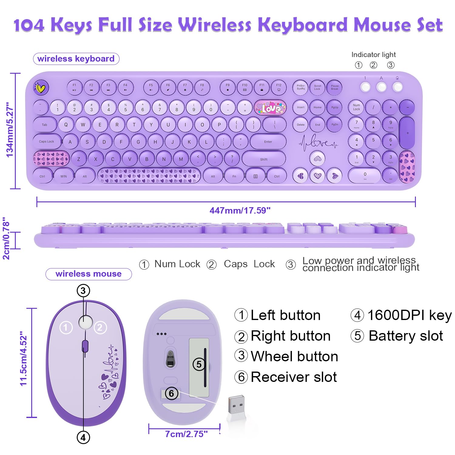 Foto 8 pulgar | Combo De Teclado Y Ratón Inalámbricos Mofii 104 Teclas Redondas Morado - Venta Internacional.