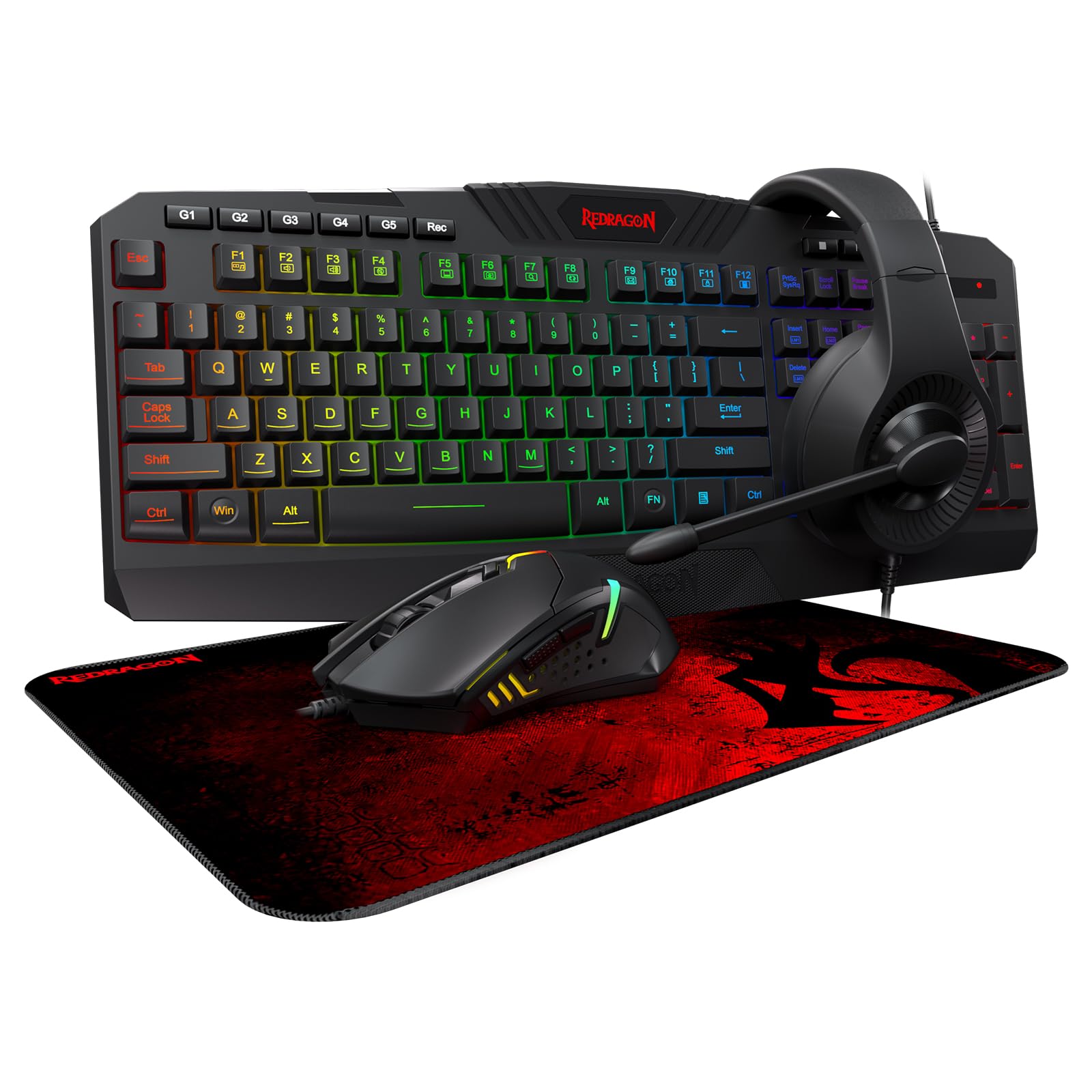Combo De Teclado Y Ratón Para Juegos Redragon S101-3 Con Cable Rgb - Venta Internacional.