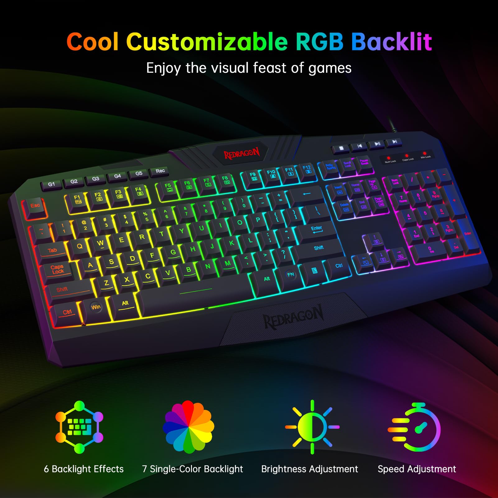 Foto 3 pulgar | Combo De Teclado Y Ratón Para Juegos Redragon S101-3 Con Cable Rgb - Venta Internacional.