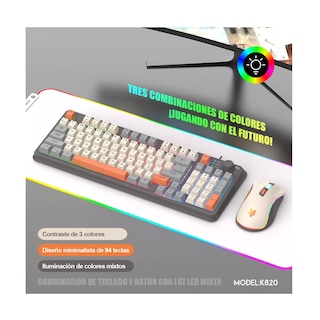 Foto 2 | Kit De Teclado Y Mouse Gamer Español Teclado Y Mouse Eo Safe Imports Esi-14201-1 Multicolor