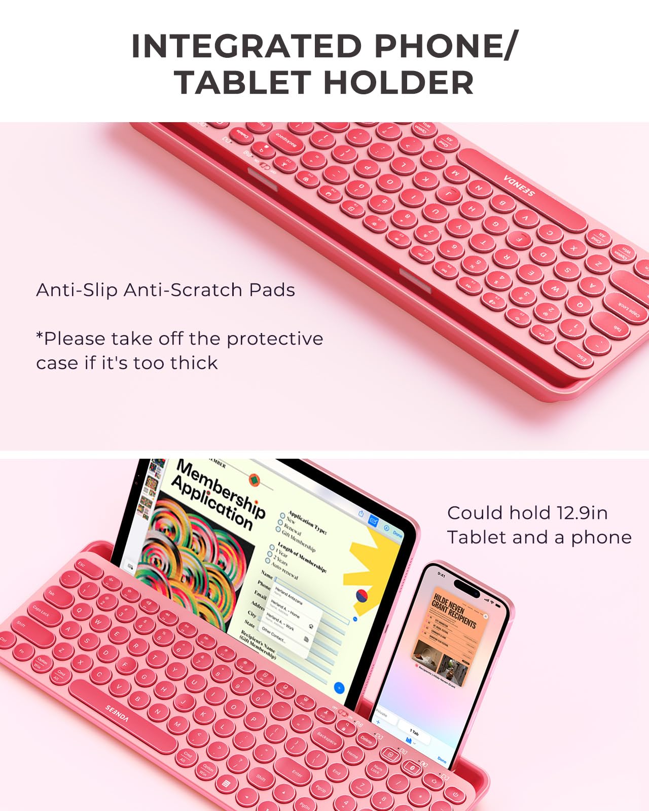 Foto 4 pulgar | Teclado y Ratón Seenda Bluetooth para iPad Coral - Venta Internacional