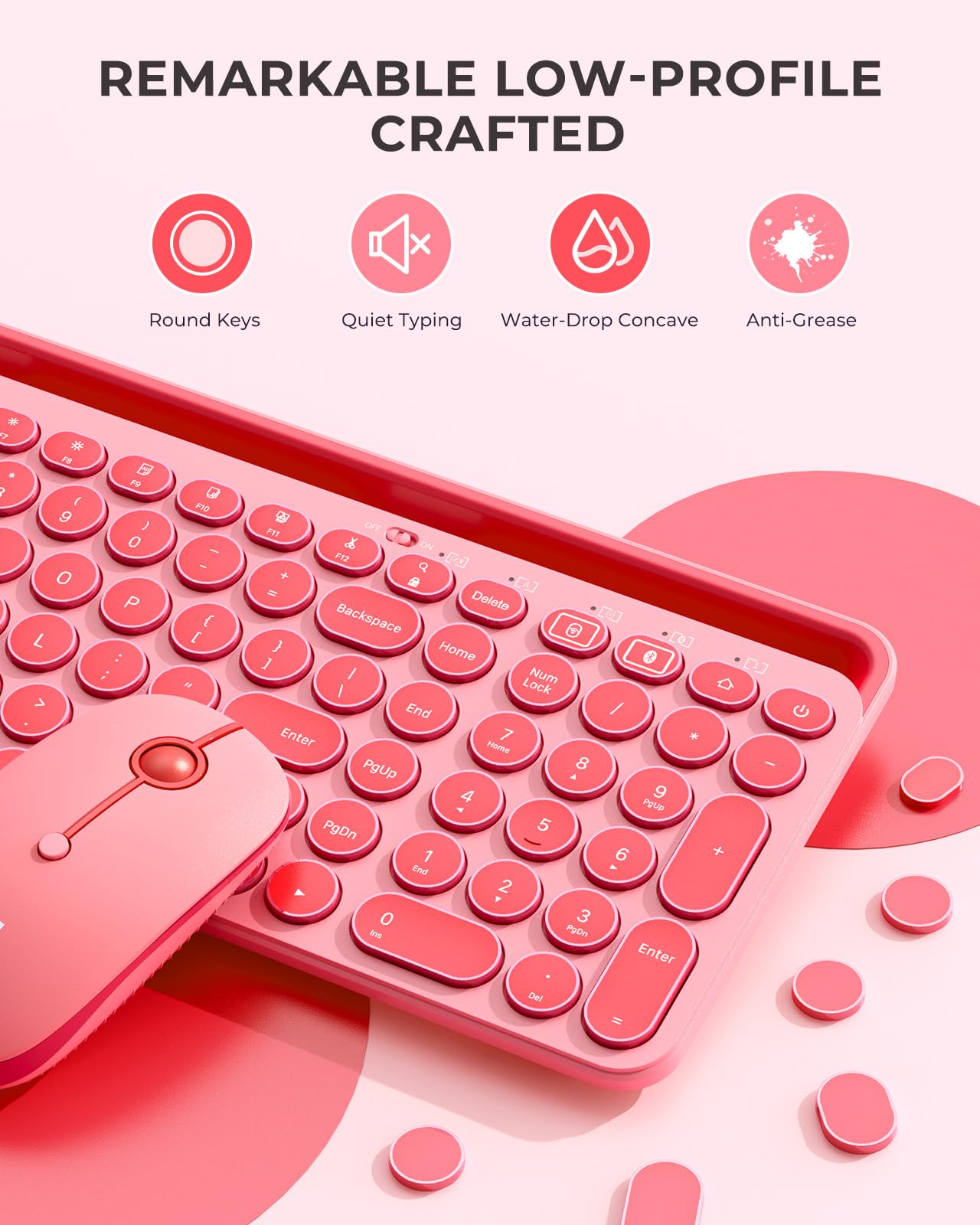 Foto 6 pulgar | Teclado y Ratón Seenda Bluetooth para iPad Coral - Venta Internacional