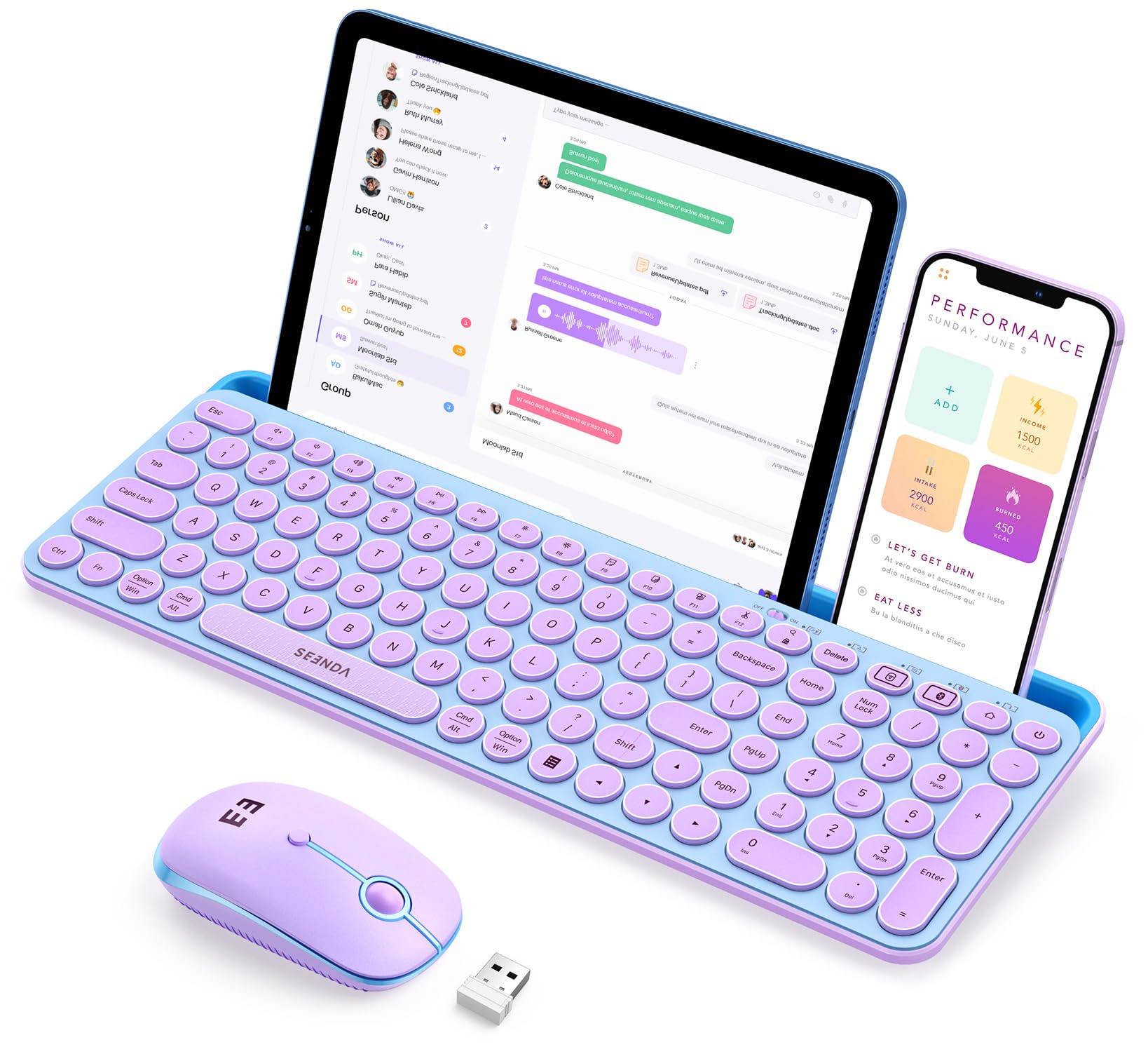Teclado y Mouse Seenda Bluetooth para iPad Multidispositivo - Venta Internacional