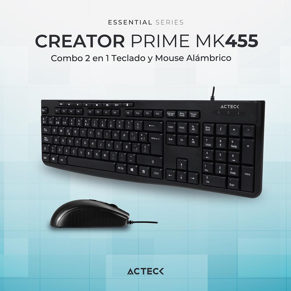 Foto 5 pulgar | Kit 2 En 1 Teclado Y Mouse Acteck Creator Prime Mk455 Usb Negro