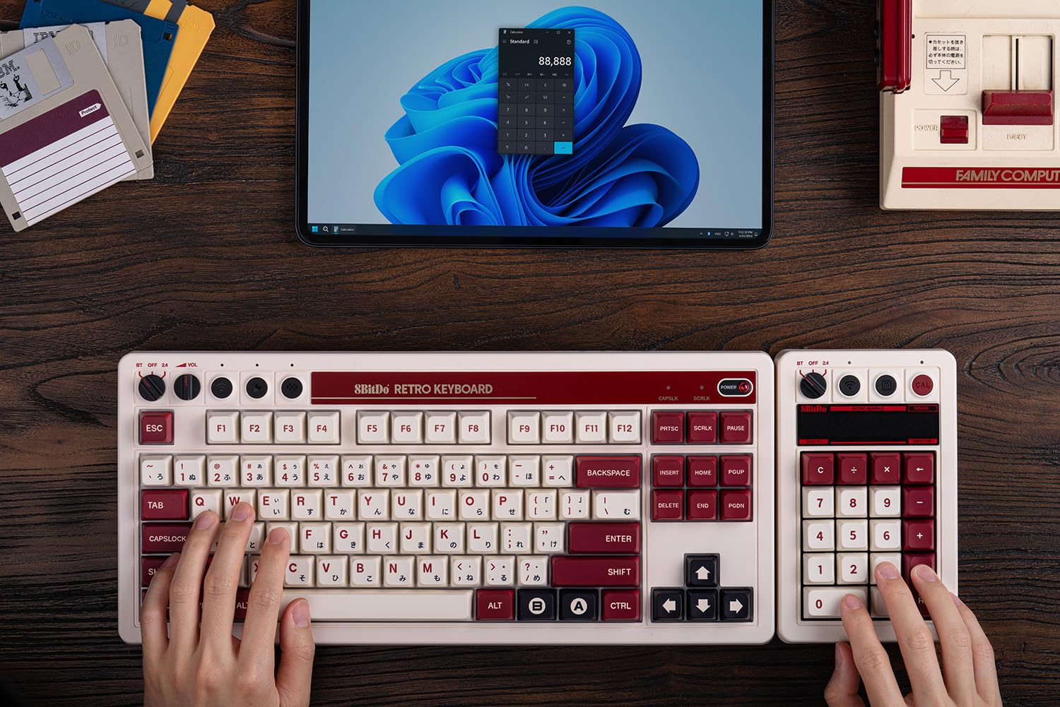 Foto 7 pulgar | Numpad 8bitdo Retro 18 Mecánico Bluetooth/2.4g/cableado Fami - Venta Internacional.