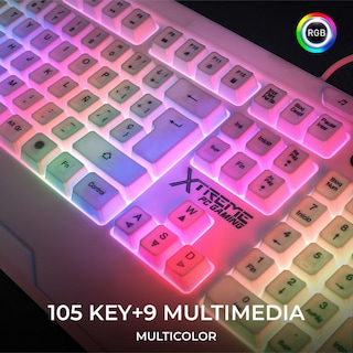 Foto 3 | Kit Gamer 4 En 1 Xtreme Pc Gaming Battle Force Teclado Membrana Español Mouse Audifonos Mousepad Rgb Usb Blanco