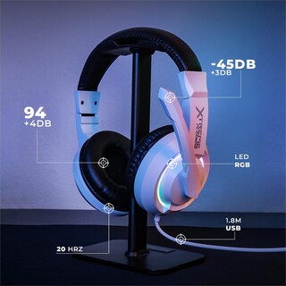 Foto 4 | Kit Gamer 4 En 1 Xtreme Pc Gaming Battle Force Teclado Membrana Español Mouse Audifonos Mousepad Rgb Usb Blanco