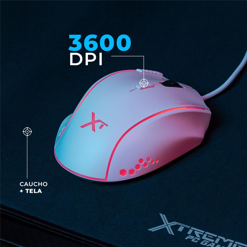 Foto 6 pulgar | Kit Gamer 4 En 1 Xtreme Pc Gaming Battle Force Teclado Membrana Español Mouse Audifonos Mousepad Rgb Usb Blanco