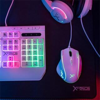 Foto 6 | Kit Gamer 4 En 1 Xtreme Pc Gaming Battle Force Teclado Membrana Español Mouse Audifonos Mousepad Rgb Usb Blanco