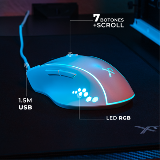 Foto 8 | Kit Gamer 4 En 1 Xtreme Pc Gaming Battle Force Teclado Membrana Español Mouse Audifonos Mousepad Rgb Usb Blanco