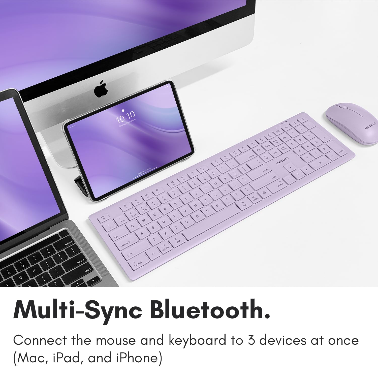 Foto 4 pulgar | Combo De Teclado Y Ratón Inalámbricos Macally Para Mac - Púrpura - Venta Internacional.