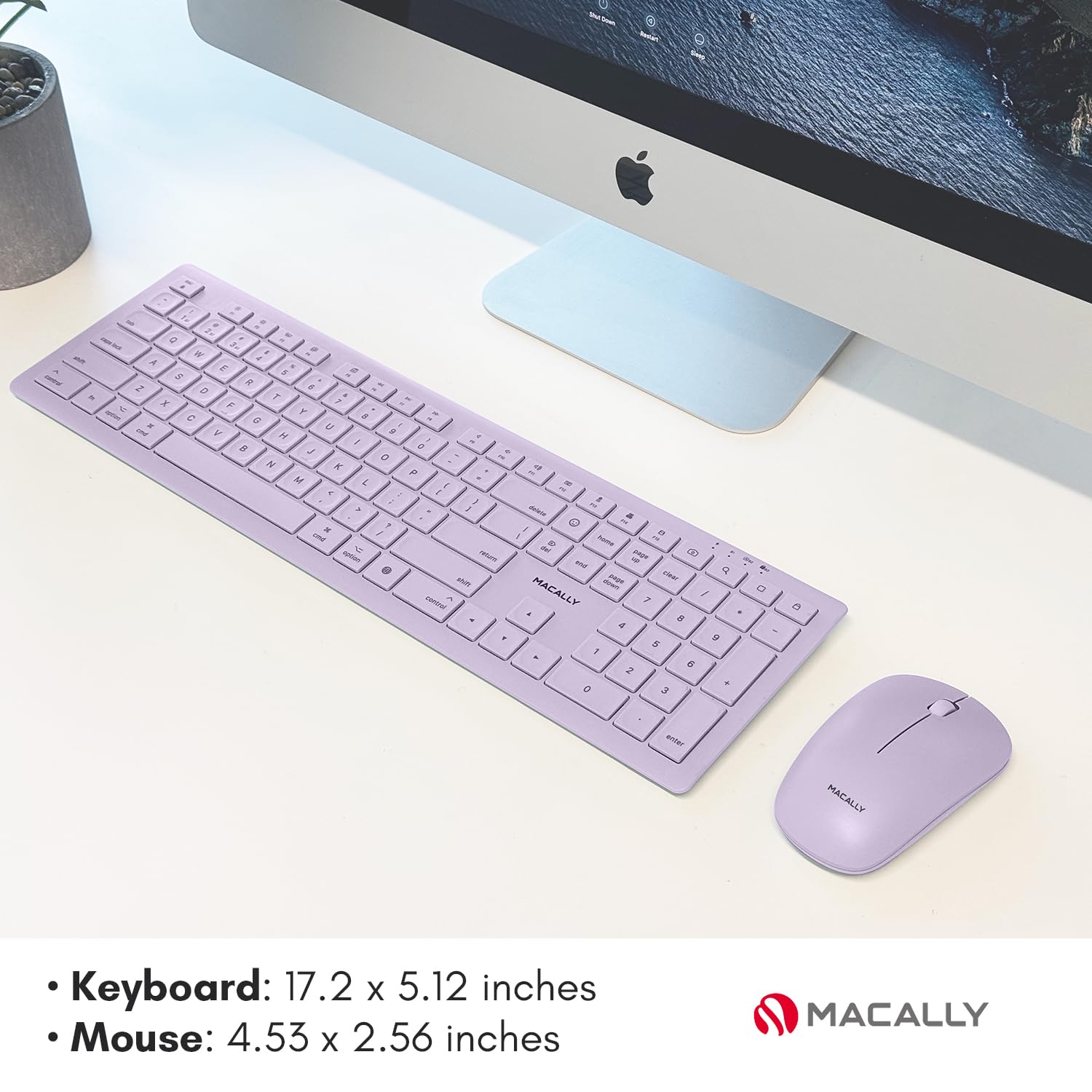 Foto 8 pulgar | Combo De Teclado Y Ratón Inalámbricos Macally Para Mac - Púrpura - Venta Internacional.