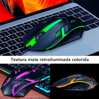 Foto 5 | Kit Teclado Y Mouse Gamer Con Luz Led Rgb – Teclado Para Computadora Con Cable Usb, 104 Teclas Semimecánicas