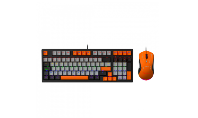 Foto 3 pulgar | Kit Gamer De Teclado Y Mouse Xzeal Xzpkt1ng, Alámbrico, Usb, Gris/naranja (inglés)