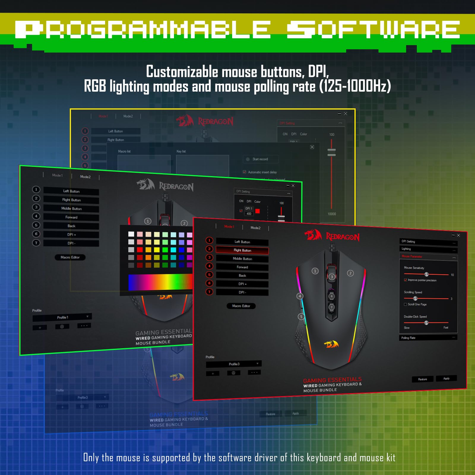 Foto 4 | Teclado Y Ratón Para Juegos Redragon S107 Rgb 5000 Dpi - Venta Internacional.